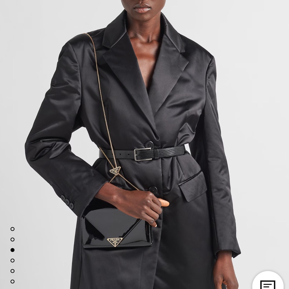 Prada black mini bag clutch with detachable chain